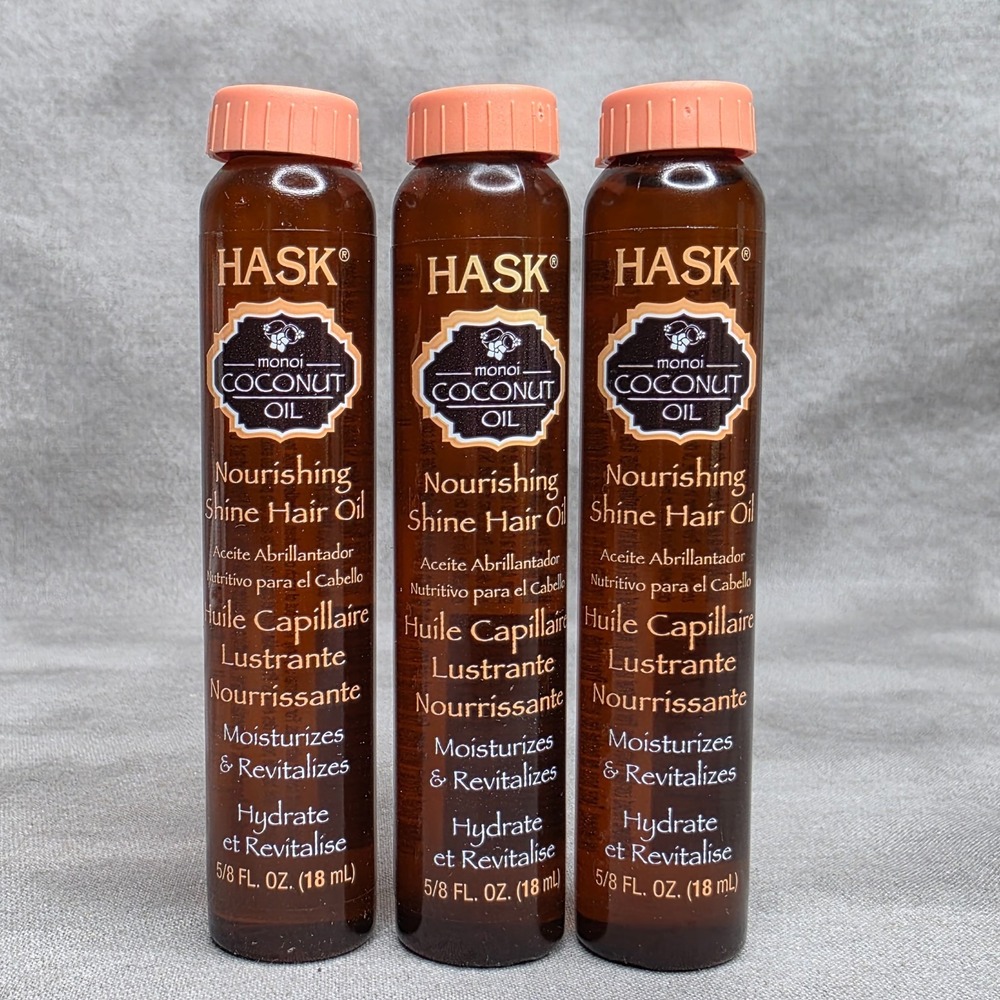 (X3) HASK Coconut Oil Nourishing Shine Hair Oil 5/8 oz Minis